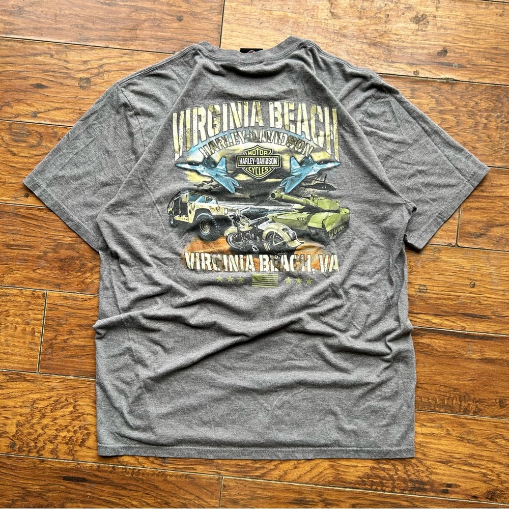 Harley Davidson Virginia Beach Large Men’s T Shirt Military Motorcycles Tank